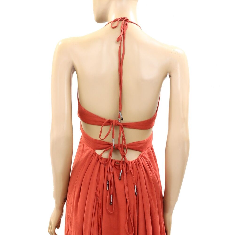 Free People Free Est Lille Long Maxi Dress Halter Sleeveless Resort L NWT 273106 - Picture 4 of 6